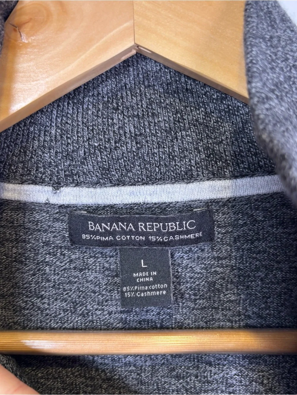 Banana Republic Pima Cotton Cashmere Quarter Zip Sweater